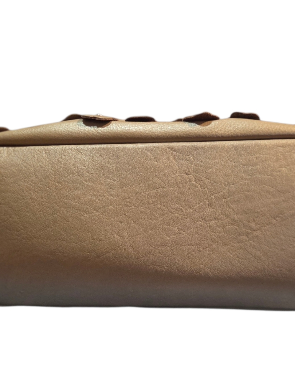 Great American Leather - NEW Shimmery Beige Leather Crossbody Bag Floral Studded - Picture 5 of 13
